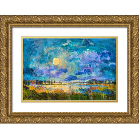 Moon Rising Gold Ornate Wood Framed Art Print with Double Matting by Fagan, Dorothy