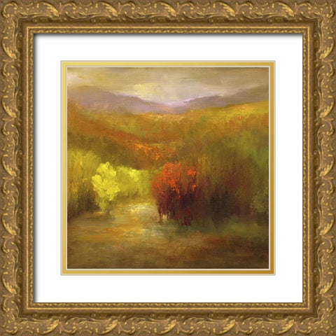 The Autumn Mountains I Gold Ornate Wood Framed Art Print with Double Matting by Finch, Sheila