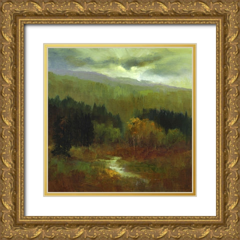 The Autumn Mountains III Gold Ornate Wood Framed Art Print with Double Matting by Finch, Sheila