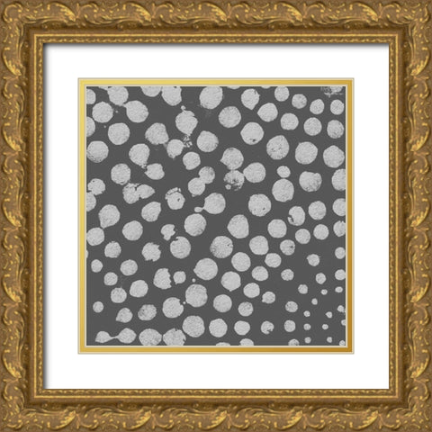 Square Decorative Batik  I Gold Ornate Wood Framed Art Print with Double Matting by Saunders, Alonzo