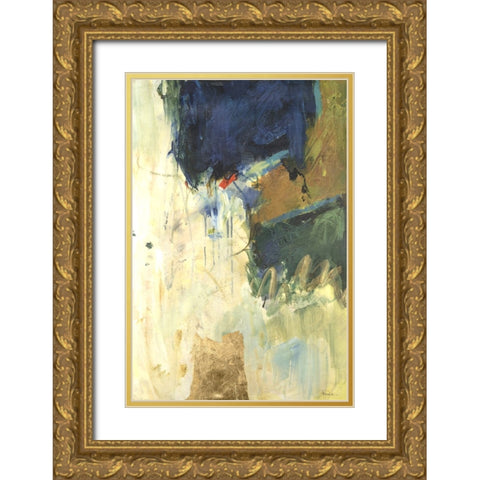 Cobalt Days I Gold Ornate Wood Framed Art Print with Double Matting by Combs, Joyce