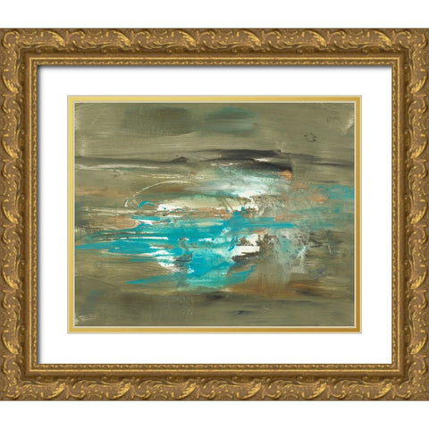 Misty Lake I Gold Ornate Wood Framed Art Print with Double Matting by Combs, Joyce