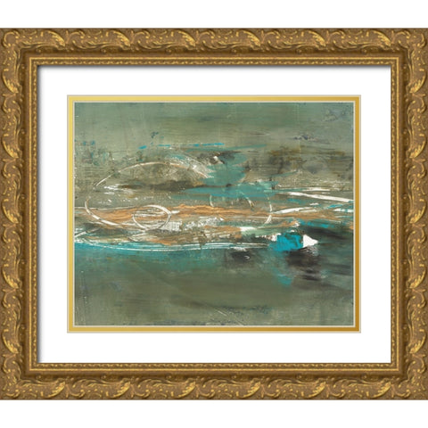 Misty Lake II Gold Ornate Wood Framed Art Print with Double Matting by Combs, Joyce