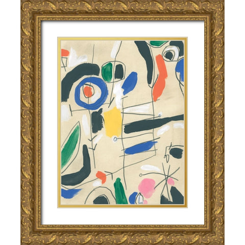 Miro Ladder II Gold Ornate Wood Framed Art Print with Double Matting by Vess, June Erica