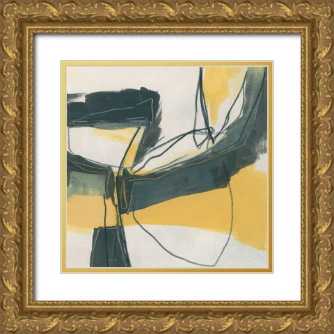 Gold Stroke III Gold Ornate Wood Framed Art Print with Double Matting by Vess, June Erica