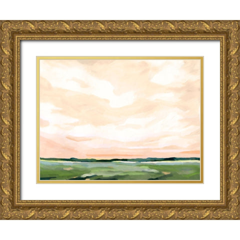 Coral Skies II Gold Ornate Wood Framed Art Print with Double Matting by Caroline, Emma