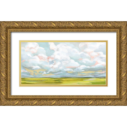 Citron Horizons I Gold Ornate Wood Framed Art Print with Double Matting by Barnes, Victoria