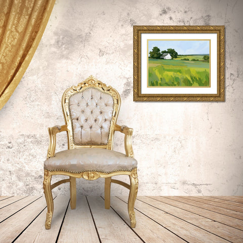 Meadow Lane I Gold Ornate Wood Framed Art Print with Double Matting by Barnes, Victoria