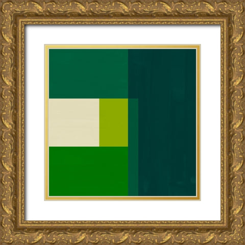 Emerald Centerpoint II Gold Ornate Wood Framed Art Print with Double Matting by Vess, June Erica