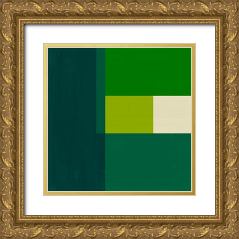 Emerald Centerpoint III Gold Ornate Wood Framed Art Print with Double Matting by Vess, June Erica