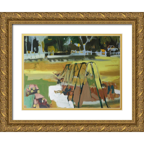 Swings Gold Ornate Wood Framed Art Print with Double Matting by Ferrell, Erin McGee