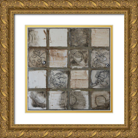 Unique Tiling III Gold Ornate Wood Framed Art Print with Double Matting by Ferrell, Erin McGee