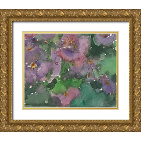 The Language of Violets I Gold Ornate Wood Framed Art Print with Double Matting by Dixon, Samuel