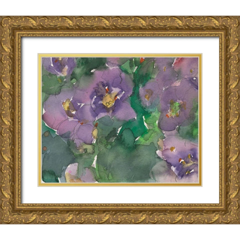 The Language of Violets II Gold Ornate Wood Framed Art Print with Double Matting by Dixon, Samuel