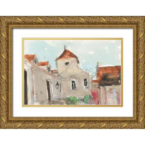 14 Route De Beaune Gold Ornate Wood Framed Art Print with Double Matting by Dixon, Samuel