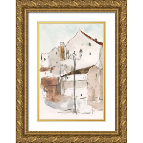 Another Frigiliana Sketch I Gold Ornate Wood Framed Art Print with Double Matting by Dixon, Samuel
