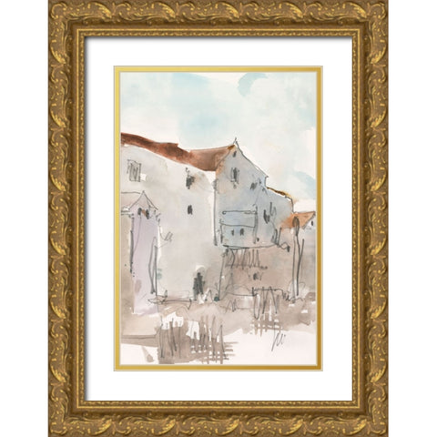 Another Frigiliana Sketch II Gold Ornate Wood Framed Art Print with Double Matting by Dixon, Samuel