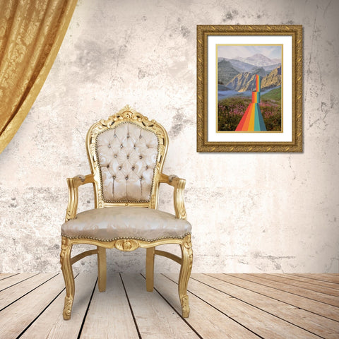 Retro Dreamscape IV Gold Ornate Wood Framed Art Print with Double Matting by Barnes, Victoria