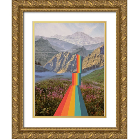 Retro Dreamscape IV Gold Ornate Wood Framed Art Print with Double Matting by Barnes, Victoria