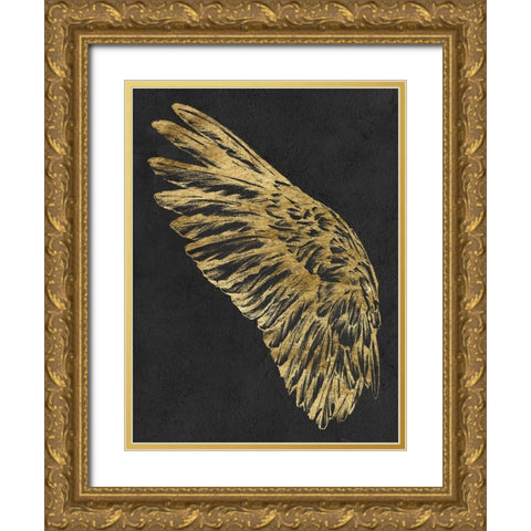 Gilded Wing I Gold Ornate Wood Framed Art Print with Double Matting by Vision Studio