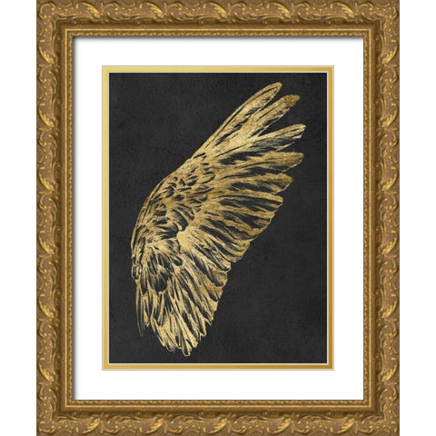 Gilded Wing II Gold Ornate Wood Framed Art Print with Double Matting by Vision Studio