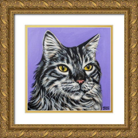 Tough Cat Gold Ornate Wood Framed Art Print with Double Matting by Vitaletti, Carolee