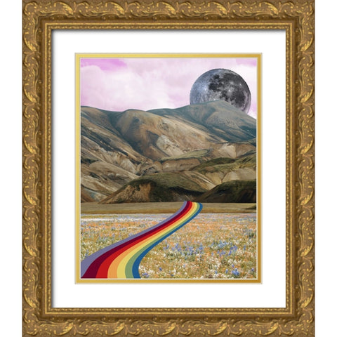 Rainbow Field I Gold Ornate Wood Framed Art Print with Double Matting by Wang, Melissa