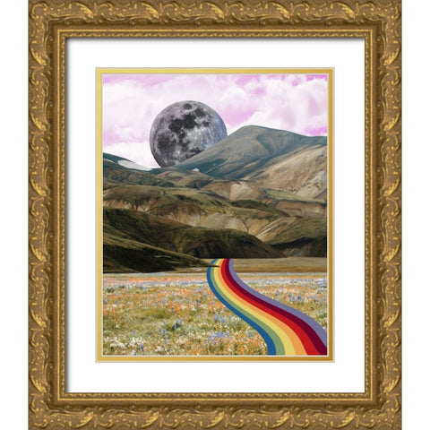 Rainbow Field II Gold Ornate Wood Framed Art Print with Double Matting by Wang, Melissa
