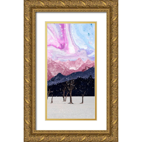 Violet Valleys I Gold Ornate Wood Framed Art Print with Double Matting by Wang, Melissa