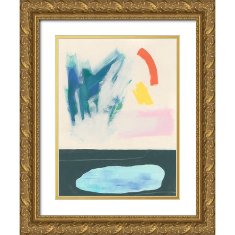 Meridian I Gold Ornate Wood Framed Art Print with Double Matting by Vess, June Erica