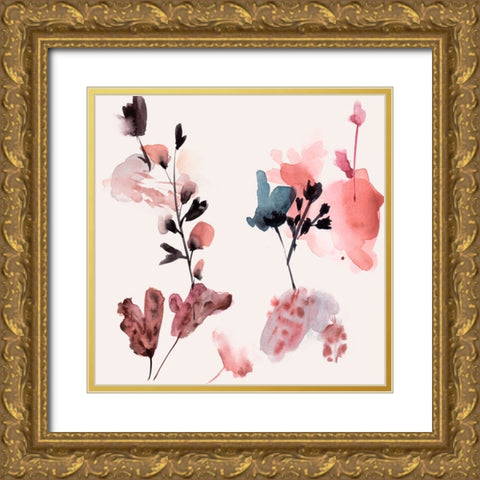 Flower Dreams V Gold Ornate Wood Framed Art Print with Double Matting by Wang, Melissa