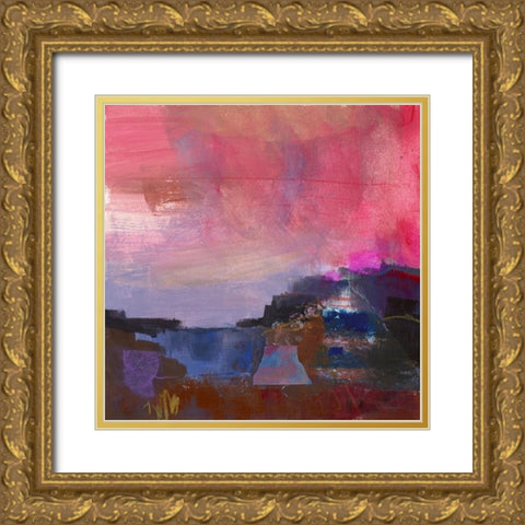 Carmine Skies  I Gold Ornate Wood Framed Art Print with Double Matting by Quin, Marabeth