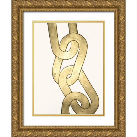 Gold Chains I Gold Ornate Wood Framed Art Print with Double Matting by Lam, Vanna