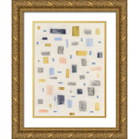 Free Blocks II Gold Ornate Wood Framed Art Print with Double Matting by Lam, Vanna