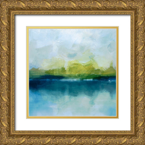 Reflected Lake Horizon I Gold Ornate Wood Framed Art Print with Double Matting by Barnes, Victoria