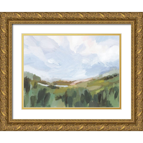 Soft And Dreamy Fields I Gold Ornate Wood Framed Art Print with Double Matting by Barnes, Victoria