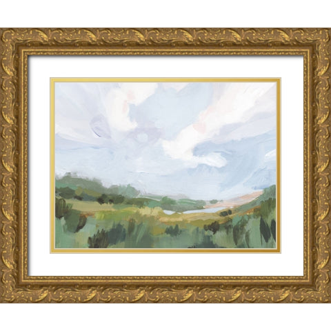 Soft And Dreamy Fields II Gold Ornate Wood Framed Art Print with Double Matting by Barnes, Victoria