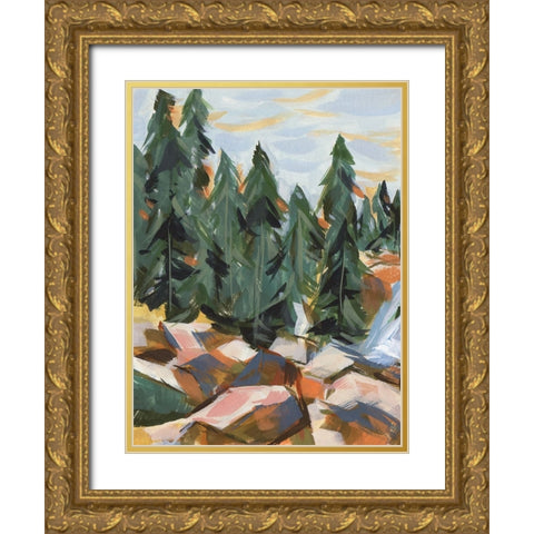 Forest Scape I Gold Ornate Wood Framed Art Print with Double Matting by Wang, Melissa