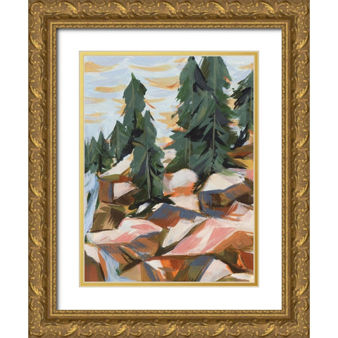 Forest Scape II Gold Ornate Wood Framed Art Print with Double Matting by Wang, Melissa