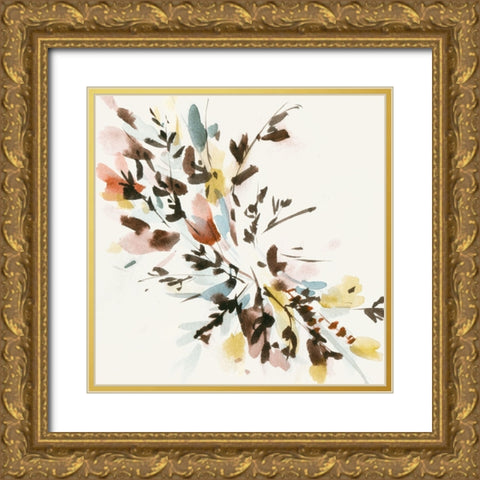 Harvest Bouquet V Gold Ornate Wood Framed Art Print with Double Matting by Wang, Melissa