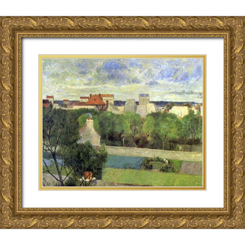 The Market Gardens of Vaugirard Gold Ornate Wood Framed Art Print with Double Matting by Gauguin, Paul