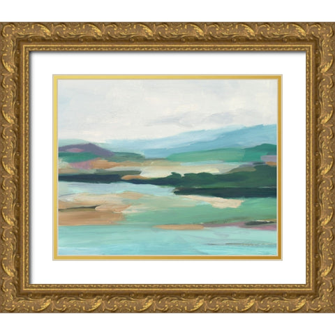 Tranquil Colored Coast I Gold Ornate Wood Framed Art Print with Double Matting by Harper, Ethan