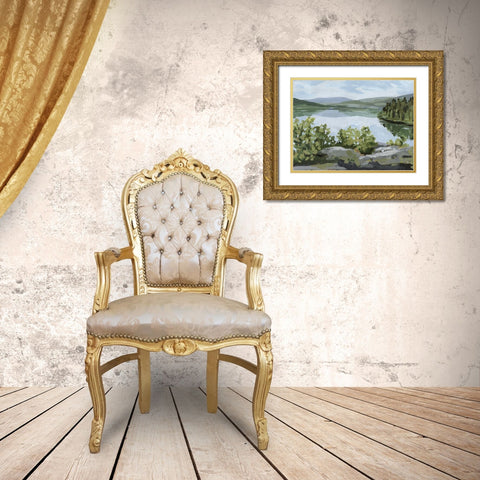 Lake Overlook II Gold Ornate Wood Framed Art Print with Double Matting by Barnes, Victoria