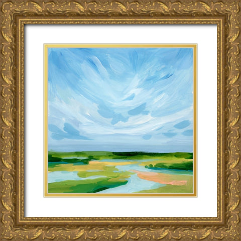 Marshy Coast I Gold Ornate Wood Framed Art Print with Double Matting by Barnes, Victoria