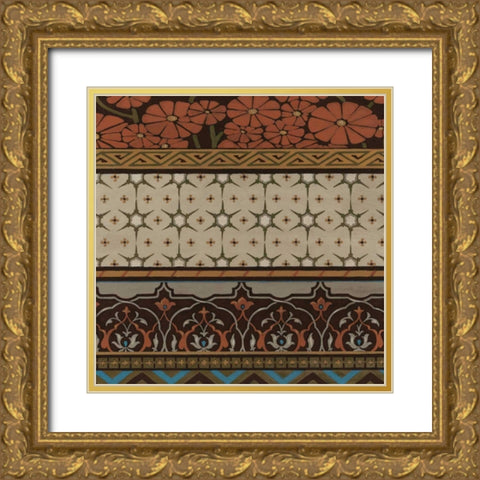 Heirloom Textile I Gold Ornate Wood Framed Art Print with Double Matting by Vess, June Erica