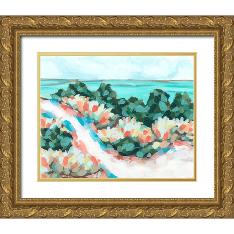 Beach Side II Gold Ornate Wood Framed Art Print with Double Matting by Wang, Melissa
