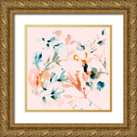 Peach Bloom I Gold Ornate Wood Framed Art Print with Double Matting by Wang, Melissa