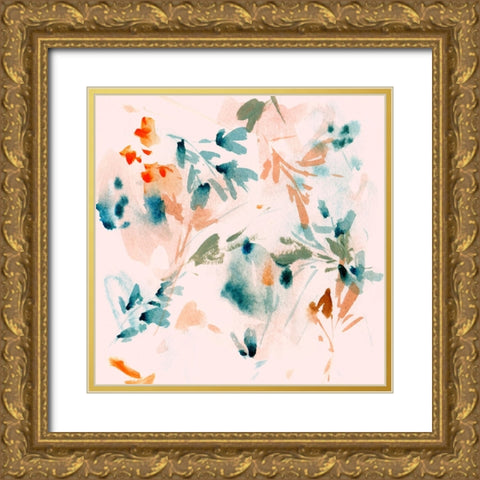 Peach Bloom IV Gold Ornate Wood Framed Art Print with Double Matting by Wang, Melissa