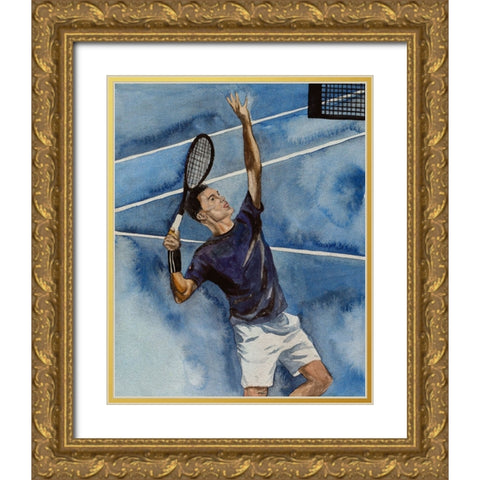Tennis Court I Gold Ornate Wood Framed Art Print with Double Matting by Wang, Melissa