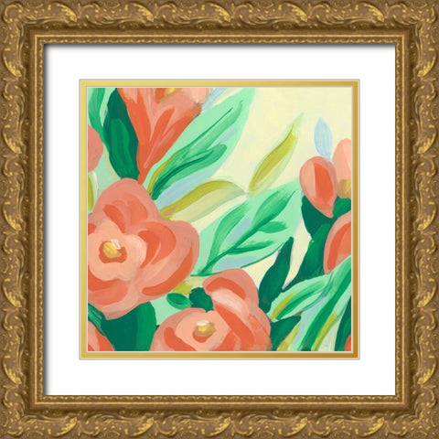 Tropical Flower Song II Gold Ornate Wood Framed Art Print with Double Matting by Vess, June Erica